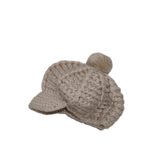 Vintage 1960s 1970s Chunky Knit Bardini Pom Pom Cap Hat One Size - Picture 4 of 5